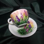 filiżanka ręcznie malowana kwiaty lawendy - filiżanka