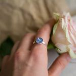 Srebrny pierścionek rozmiar 18,5 mm z niezapominajkami - Pierścionek z kwiatkiem