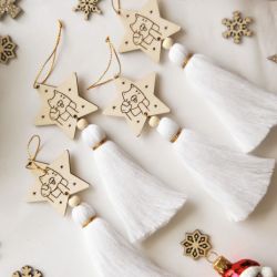 Zawieszki na choinkę chwosty kotek 4 szt.