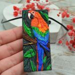 Papuga Ara - kolorowy komplet biżuterii - biżuteria z papugami