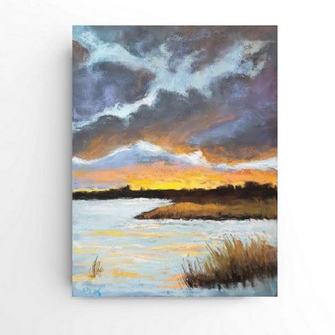 Pejzaż zimowy-praca formatu 18/24 cm 