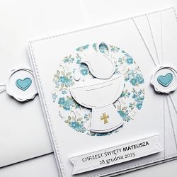 Kartka na Chrzest skromna ręcznie robiona