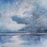 Morze 3-akwarela formatu 15/15 cm  - 