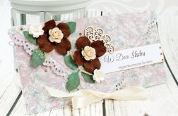 Kartka ślubna- herbaciane róże