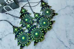 Zawieszki świąteczne "Mandala Choinka" – ręcznie malowane