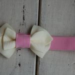 Opaska niemowlęca "Złamana biel & róż" - 