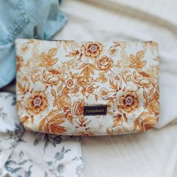 Duża kosmetyczka podróżna w kwiaty retro