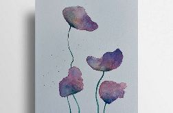Kwiatki-akwarela formatu 12,5/18 cm
