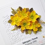 Kartka ŚLUBNA z żółtymi kwiatami - Kartka na ślub z żółtymi kwiatami