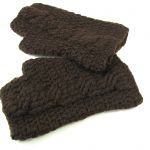 Beret i mitenki w brązach - 