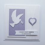 Elegancka kartka z gołębicą na Chrzest  - Elegancka kartka z gołębicą na Chrzest