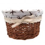 Koszyk Wiklinowy z Wkładem Materiałowym 16x10 cm Handmade z Kokardką  - 