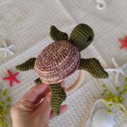 Grzechotka żółwik, Gryzak na kółku, Prezent dla maluszka