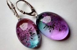 Bajeczne - kolczyki z żywicy i srebra