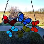 Zawieszka Kolorowe Ważki Tiffany - praca na zamówienie - motylki