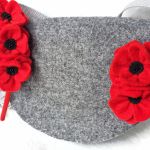 mała torebka czerwone maki z makami kwiatkami z imieniem opaska personaliza - 