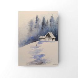 Zima-akwarela formatu A5