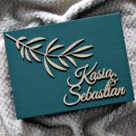 Pudełko na obrączki Butelkowa Zieleń i Złoto - Pudełko na obrączki glamour butelkowa zieleń ze złotem ślubna szkatułka na obrączki z imionami Pary Młodej