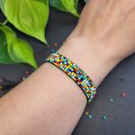 Kolorowa letnia bransoletka z koralików styl boho - Kolorowa letnia bransoletka z koralików styl boho