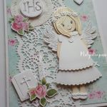 Kartka komunijna z aniołkiem - 