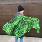 Zielona chusta freeform crochet - 