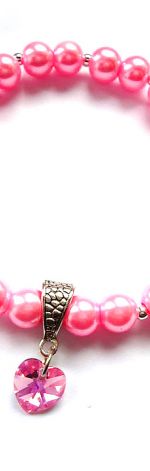 Pastelowa bransoletka z kryształkiem Swarovski jasny róż