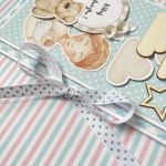 Kartka na narodziny chłopca/synka/dziecka - Zamykana poprzez wiązanie