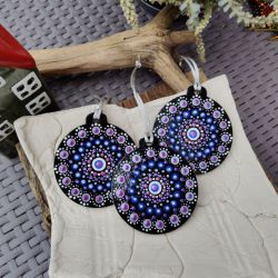 Komplet ręcznie malowanych bombek świątecznych - Mandala