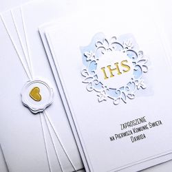 Zaproszenie komunijne skromne ręcznie robione