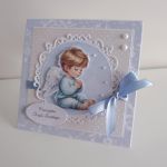 Kartka na Chrzest Święty z chłopcem - Kartka na Chrzest Święty z chłopcem