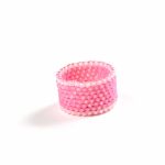 Pierścionek koralikowy różowy - różowy pierścionek