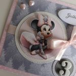 Kartka na urodziny Minnie pudrowa - Kartka na urodziny Minnie pudrowa