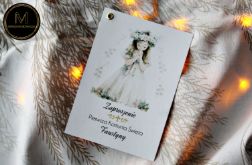 Delikatne zaproszenie komunijne Dziewczynka 1