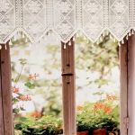 Zazdrostka Firanka Koronkowa Boho do Kuchni z Frędzlami Shabby 180/60 cm - 