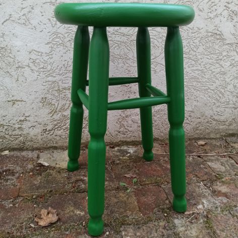 zielony taboret lite drewno handmade mandala