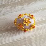 Quillingowa pisanka z żółtymi kwiatami - Dekoracja wielkanocna
