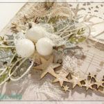 Zaśnieżona kartka świąteczna z gwiazdkami - z gałązkami