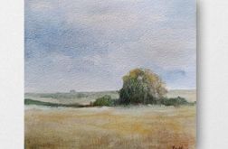 Drzewko-akwarela formatu 15x15 cm