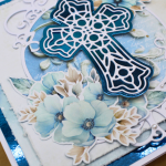 Subtelna kartka komunijna dla chłopca - kartka handmade