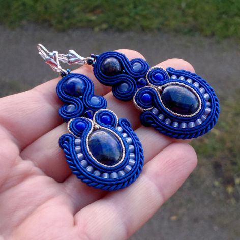Kolczyki  sutasz z Lapis Lazuli