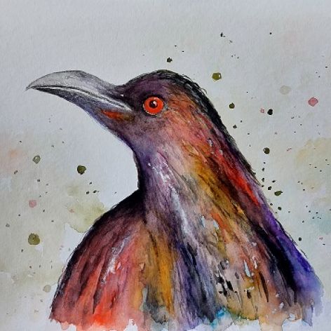 Kolorowy ptak-akwarela