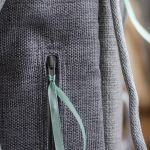 Szary pleciony workoplecak z przednią kieszenią - 