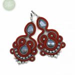 Jesienne, duże kolczyki sutasz/soutache  - Jesienne kolczyki sutasz