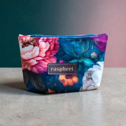 Etui na klucze z weluru w peonie kwiatowe etui handmade I