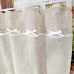 Zazdrostka lniana na szelki lambrekin firany frędzle BOHO kokardki 130/40cm - 