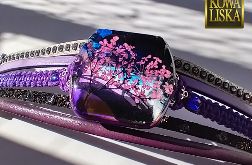 Haiku - bransoleta z żywicy i rzemieni