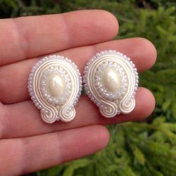 Kolczyki KLIPSY sutasz "Śmietankowe"