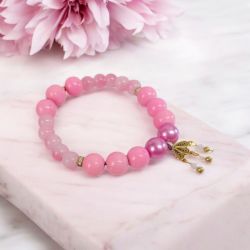 Bransoletka na gumce różowa