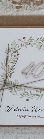 Rustykalna kartka urodzinowa 40