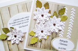 Kartka ŚLUBNA z białymi kwiatkami